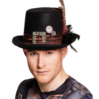 Καπέλο steampunk ημίψηλο με κορδέλα