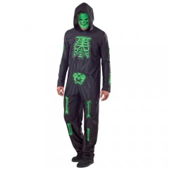 Σκελετός με πράσινη μάσκα στολή για ενήλικες