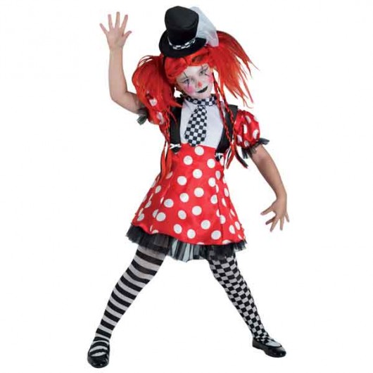 Funky Clown χαριτωμένη στολή κλόουν για κορίτσια 