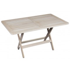 Ναυσικά τραπέζι ξύλινο οξιάς με πλαίσιο 140x85cm λευκό