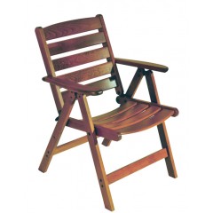 Πολυθρόνα ξύλινη οξιάς 3 θέσεων με χαμηλή κοίλη πλάτη καρυδί