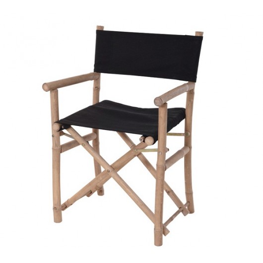 Καρέκλα σκηνοθέτη από Bamboo με μαύρο πανί