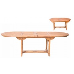 Τραπέζι διπλά ανοιγόμενο οβάλ από ξύλο teak 