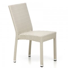 Majorca καρέκλα αλουμινίου wicker στοιβαζόμενη λευκή