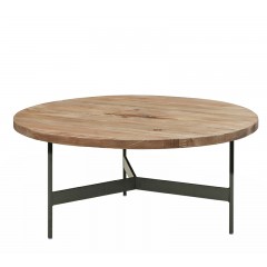Στρογγυλό coffee table, μασίφ καπάκι μεταλ.βάση δ.90x34cm 