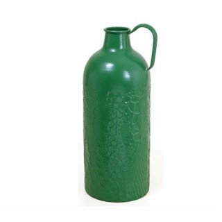 Vintage μεταλλικό βάζο με λαβή πράσινο42.5cm 
