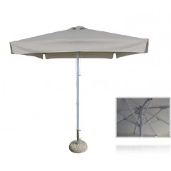 Ομπρέλα αλουμινίου επαγγελματική τετράγωνη με αεραγωγό και βολάν