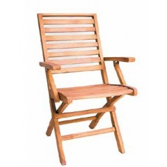 Πολυθρόνα  πτυσόμενη μέ  χαμηλή πλάτη από ξύλο teak