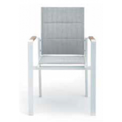 Beverly  Πολυθρόνα στοιβαζόμενη αλουμινίου σέ λευκό χρώμα