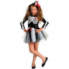 Σκελετός αποκριάτικη στολή για κορίτσια με φούστα