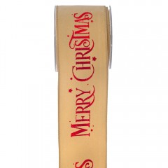 ΚΟΡΔ.ΒΕΛΟΥΔΙΝΗ ΧΡΥΣΟ-ΚΟΚΚΙΝΟ 8cmX9 MERRY CHRISTMAS