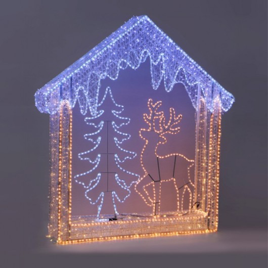 Φωτοσχέδιο led δαπέδου σπίτι με δέντρο τρισδιάστατο θερμό και ψυχρό λευκό 