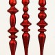 Γυάλινο κρεμαστό στολίδι κόκκινο 27cm σε τρία σχέδια
