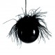 Γυάλινη μπάλα 8εκ μαύρη με φτερά γυαλιστερή